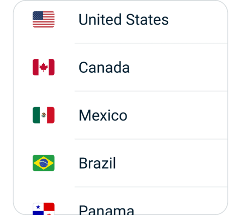 CometVPN connect step 2, choose VPN server location